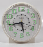 Vintage Cardinal White Plastic 5 1/4" Tall Alarm Clock with Glow In The Dark Hands and Numbers