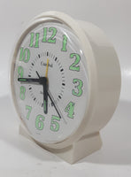 Vintage Cardinal White Plastic 5 1/4" Tall Alarm Clock with Glow In The Dark Hands and Numbers