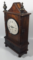 Cathedral Style 15 3/8" Tall Wood Cased Mantle Clock with Drawer