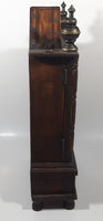 Cathedral Style 15 3/8" Tall Wood Cased Mantle Clock with Drawer