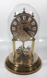 Vintage Kieninger 9" Tall Glass Dome Brass Anniversary Clock Battery Operated