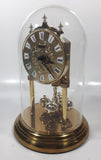 Vintage Kieninger 9" Tall Glass Dome Brass Anniversary Clock Battery Operated