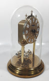 Vintage Kieninger 9" Tall Glass Dome Brass Anniversary Clock Battery Operated