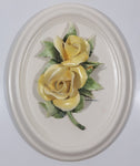 Vintage Fable Loraleigh Shearing Yellow Flowers and Green Leaves 6 1/4" x 8" Ceramic Wall Plaque