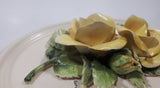 Vintage Fable Loraleigh Shearing Yellow Flowers and Green Leaves 6 1/4" x 8" Ceramic Wall Plaque