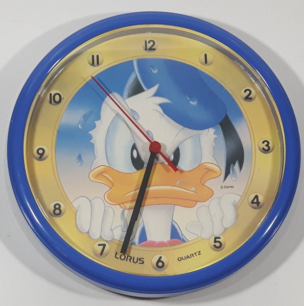 Vintage Lorus Quartz Disney Donald Duck 10" Circular Blue Plastic Wall Clock