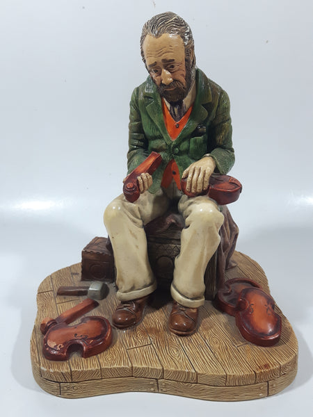 Vintage 1976 Naturecraft "Violin Maker" No. 861 Hand Painted Stoneware Sculpture