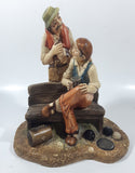 Vintage 1970 Naturecraft "Bowlers" No. 808 Hand Painted Stoneware Sculpture