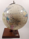 Chinese English Bilingual 8" World Globe Earth 11 1/2" Tall on Wood Base