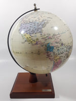 Chinese English Bilingual 8" World Globe Earth 11 1/2" Tall on Wood Base