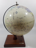 Chinese English Bilingual 8" World Globe Earth 11 1/2" Tall on Wood Base