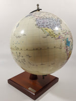 Chinese English Bilingual 8" World Globe Earth 11 1/2" Tall on Wood Base