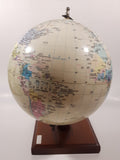 Chinese English Bilingual 8" World Globe Earth 11 1/2" Tall on Wood Base