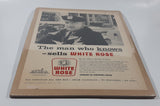 Vintage May 23, 1959 Maclean's Magazine 10 3/8" x 13 3/4" White Rose Gasoline Service Station "The man who knows -sells White Rose" Print Ad On Board Sealed in Plastic