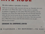 Vintage May 23, 1959 Maclean's Magazine 10 3/8" x 13 3/4" White Rose Gasoline Service Station "The man who knows -sells White Rose" Print Ad On Board Sealed in Plastic