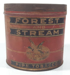 Antique Forest and Stream Pipe Tobacco Mallard Duck Themed Red 4 1/8" Tall 60 Cent Tin Metal Can