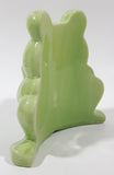 Curved Back Green Frog 5" Tall Ceramic Pottery Figurine