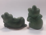 Set of 2 Green Frog 4 3/4" Tall Resin Figurines