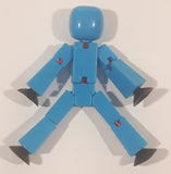 2015 Zing Stikbot Blue 3" Tall Plastic Poseable Figure with Suction Cup Hands and Feet