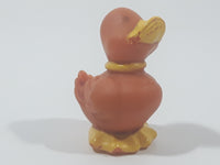 Brown and Yellow Duck Bird 2 1/4" Tall Rubber Toy Figure