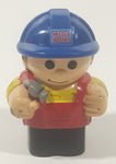 Mega Bloks My First Builders Construction Worker in Blue Hard Hat Wearing Black and Red 3" Tall Plastic Toy Figure