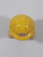 Mega Bloks My First Builders Construction Worker in Yellow Hard Hat Wearing Black and Green 3" Tall Plastic Toy Figure