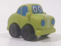 Toddler Car with Eyes Green with White Stripes Rubber Toy Car Vehicle