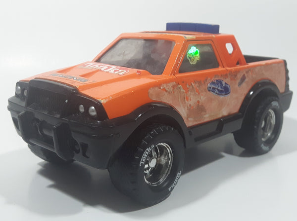 2002 FunRise Tonka Hasbro Truck Orange Pressed Steel and Plastic Die Cast Toy Car Vehicle with Opening Tail Gate