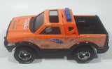 2002 FunRise Tonka Hasbro Truck Orange Pressed Steel and Plastic Die Cast Toy Car Vehicle with Opening Tail Gate