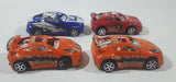 Polyfect High Speed Hot 1 Racer Racing Cars Blue, Red, Orange Plastic Toy Car Vehicle Set of 4