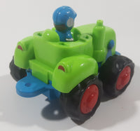 Blue Suited Driver In Green Tractor Plastic Toy Car Vehicle