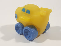 Toddler Airplane with Blue Eyes Yellow Rubber Toy Plane Vehicle