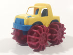 Battat Monster Minis Monster Truck with Flame Texture 4 3/4" Long Yellow Blue and Magenta Plastic Toy Car Vehicle