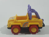 No. 1200 Jeep Style #1 Rainbow Yellow and Purple with Red Wheels 4 1/2" Long Plastic Toy Car Vehicle