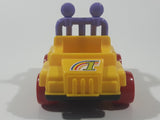 No. 1200 Jeep Style #1 Rainbow Yellow and Purple with Red Wheels 4 1/2" Long Plastic Toy Car Vehicle