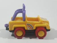 No. 1200 Jeep Style #1 Rainbow Yellow and Purple with Red Wheels 4 1/2" Long Plastic Toy Car Vehicle