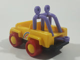 No. 1200 Jeep Style #1 Rainbow Yellow and Purple with Red Wheels 4 1/2" Long Plastic Toy Car Vehicle