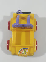 No. 1200 Jeep Style #1 Rainbow Yellow and Purple with Red Wheels 4 1/2" Long Plastic Toy Car Vehicle