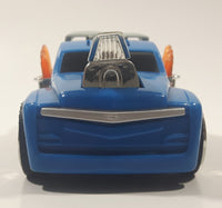 2002 Mattel Hot Wheels Dragster Truck Blue 5 1/2" Long Plastic Die Cast Toy Car Vehicle Lights and Sound Moving Car and Moving Flames