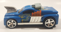 2002 Mattel Hot Wheels Dragster Truck Blue 5 1/2" Long Plastic Die Cast Toy Car Vehicle Lights and Sound Moving Car and Moving Flames