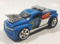 2002 Mattel Hot Wheels Dragster Truck Blue 5 1/2" Long Plastic Die Cast Toy Car Vehicle Lights and Sound Moving Car and Moving Flames