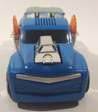 2002 Mattel Hot Wheels Dragster Truck Blue 5 1/2" Long Plastic Die Cast Toy Car Vehicle Lights and Sound Moving Car and Moving Flames