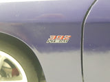 2014 Welly No. 24049 Dodge Challenger SRT White Purple with Silver Stripes 7 1/2" Long Die Cast Toy Car Vehicle with Opening Doors and Hood