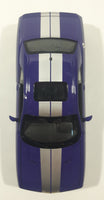 2014 Welly No. 24049 Dodge Challenger SRT White Purple with Silver Stripes 7 1/2" Long Die Cast Toy Car Vehicle with Opening Doors and Hood
