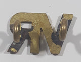 Vintage WW2 RAF Royal Air Force British Military Veterans Reserve VR Shaped 1/2" x 5/8" Gold Tone Hat Cap Shoulder Badge Insignia