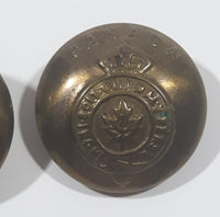 WWII Canadian Military General Service 1" Brass Button Made in Canada Set of 2