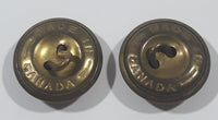 WWII Canadian Military General Service 1" Brass Button Made in Canada Set of 2