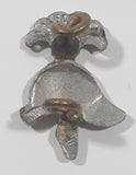 Vintage Spartan Soldier Armor Helmet Shaped 1/2" x 7/8" Silver Tone Hat Cap Shoulder Badge Military Insignia