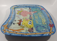 2003 Viacom Nickelodeon SpongeBob SquarePants SpongeBob LooLoo Pants Hail The Magic Conch! Patrick Star Blowing Bubbles Loo Looo Loo Loo Loo Folding Metal Lunch TV Tray