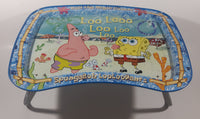 2003 Viacom Nickelodeon SpongeBob SquarePants SpongeBob LooLoo Pants Hail The Magic Conch! Patrick Star Blowing Bubbles Loo Looo Loo Loo Loo Folding Metal Lunch TV Tray